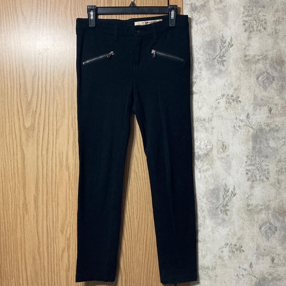DKNY JEANS Black Pants with Zipper Pockets Size 4